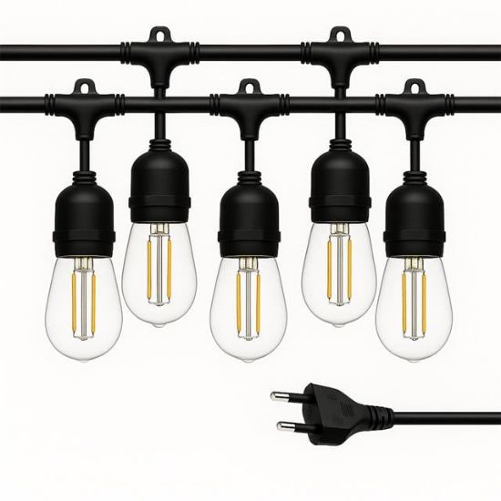 Ledx KB00001 5'li E27 Duy Sıralı 5 Metre Lamba Kablosu (5 Adet Duy İçerir) resmi