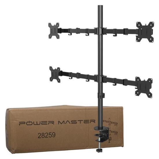 PowerMaster PM-054 13-27'' Dörtlü (Quad) Mekanik LCD-LED Gaming Monitör Tutucu Masa Stand Askı Aparatı resmi