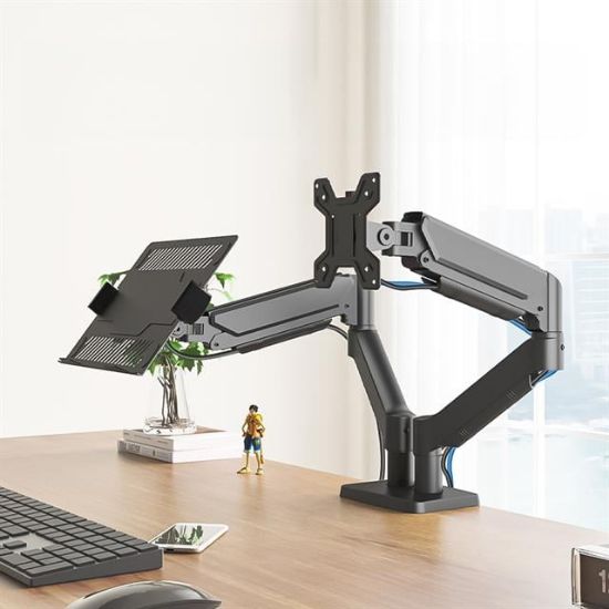 PowerMaster PM-252D-J 13-32'' Amortisörlü Stand Çift Kol LCD-LED Gaming Monitör Laptop Tutucu Masa Askı Aparatı resmi