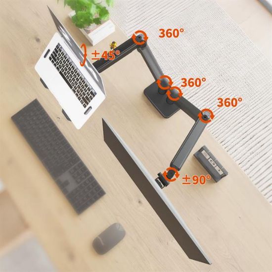 PowerMaster PM-252D-J 13-32'' Amortisörlü Stand Çift Kol LCD-LED Gaming Monitör Laptop Tutucu Masa Askı Aparatı resmi