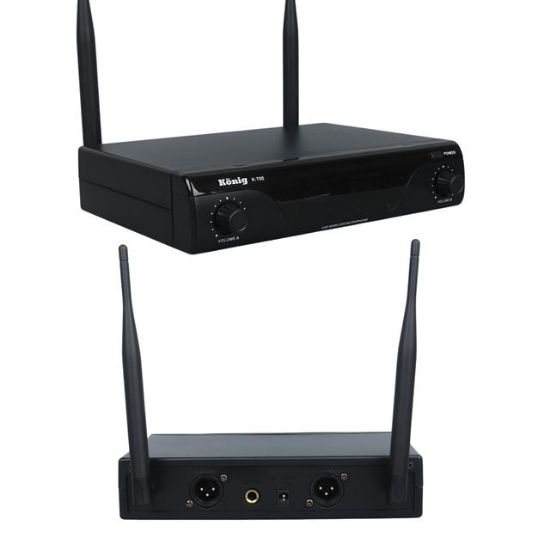 König K-700 E-E Profesyonel 663-694Mhz 2 El 2 Kanal Uhf 2x50 Kablosuz Telsiz Mikrofon resmi