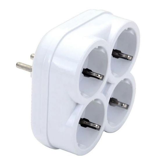 De-Pa 10004 Topraklı 16 Amper 250 Volt Beyaz 4'lü Çok Amaçlı Golyat Priz                             resmi