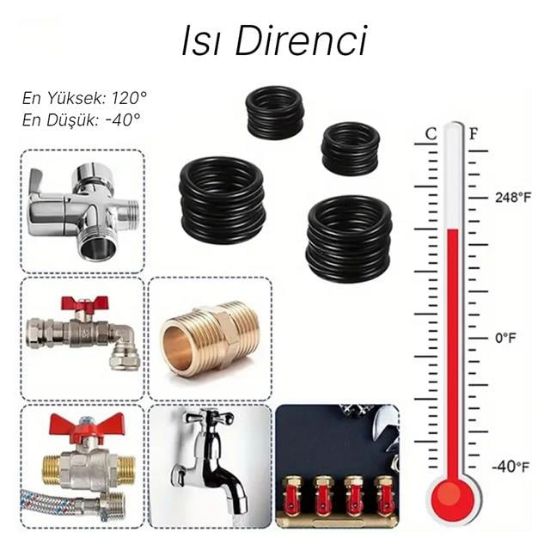 PowerMaster PM-28533 800 Parça Kauçuk Conta Halka Seti O-Ring Nitril NBR Su Geçirmez resmi