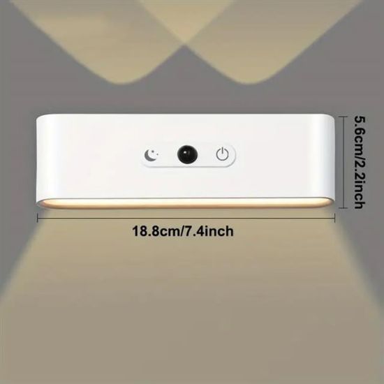 Ledx SK-BD188F Çift Yönlü Hareket Sensörlü Dekoratif Şarjlı Duvar Aplik 2 Mercekli 15 Smd Ledli 3000K-4000K-6500K resmi