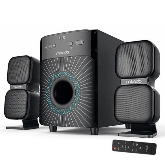 Mikado MD-360BT 2+1 38W BT/AUX/USB/FM/LED Ekran Multimedia Speaker Ev Sinema Sistemi resmi