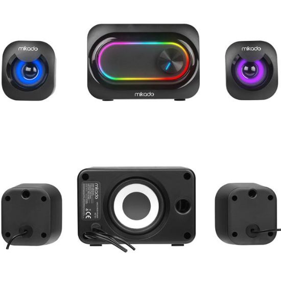 Mikado MD-511 5W+3W×2 USB RGB Ledli 2+1 Gaming Speaker Hoparlör resmi