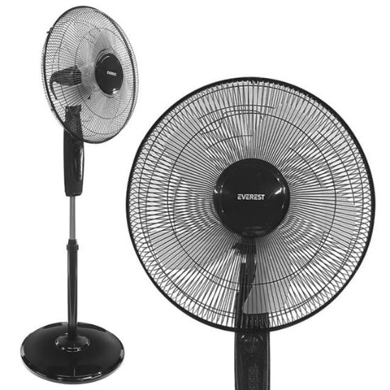 Everest FAN11 Cool Air 16'' 45 Watt 5 Pervaneli 3 Kademe 1200RPM Zaman Ayarlı Vantilatör Siyah resmi