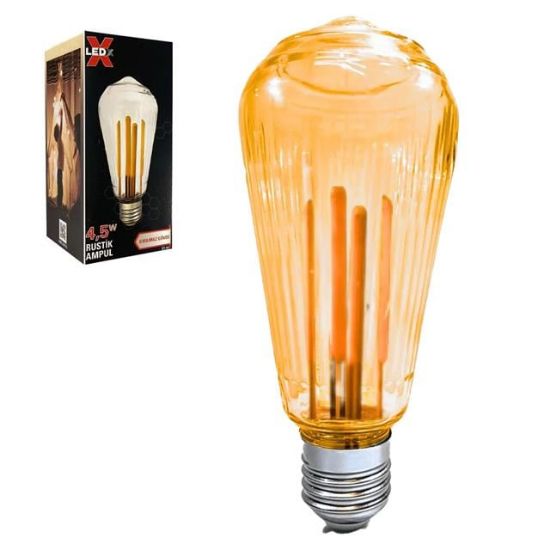 Ledx ST-64 Kırılmaz Gövde 4,5 Watt Çizgili Rustik Ampul resmi