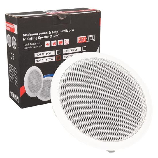 NO-TEL TH6CTW 6'' 16 CM 20 Watt Beyaz Alçıpan Trafolu Hoparlör resmi