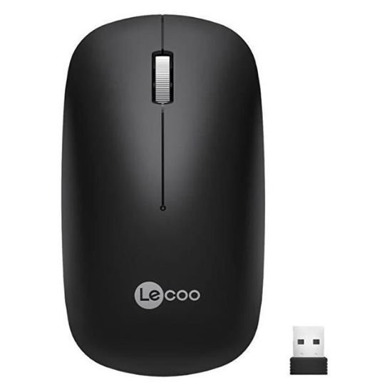 Lenovo Lecoo WS214 2.4GHz Kablosuz 1200DPI Siyah Optik Mouse resmi