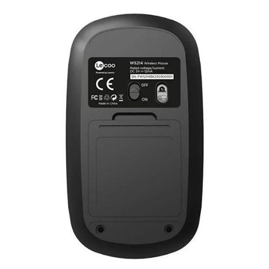 Lenovo Lecoo WS214 2.4GHz Kablosuz 1200DPI Siyah Optik Mouse resmi