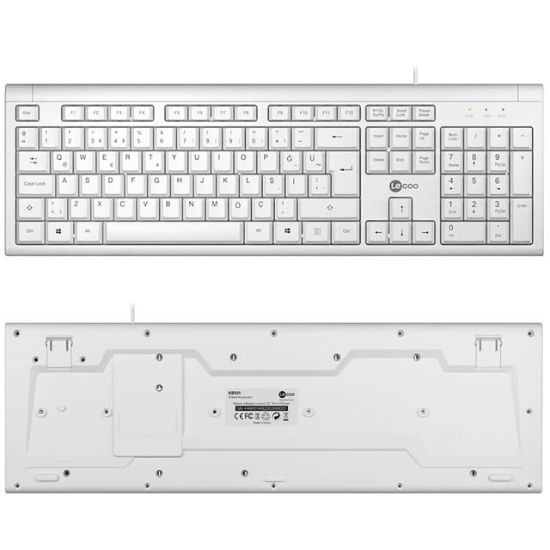Lenovo Lecoo KB101 USB Kablolu Beyaz TÜRKÇE Q Klavye  resmi