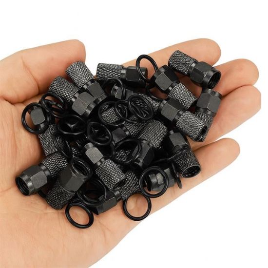 Fully E-325 Siyah Contalı RG6/U6 22mm 1.Kalite F Konnektör (100'lü Poşet) resmi