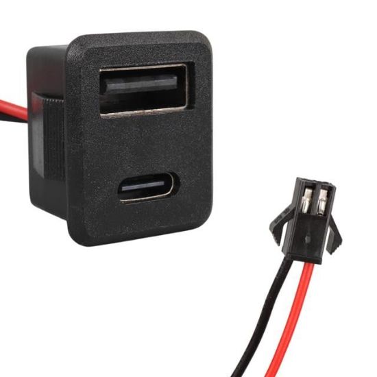 IC-266T-4 Pano Tip Kare Type-C + USB Şarj Soketi Bağlantı Modülü resmi