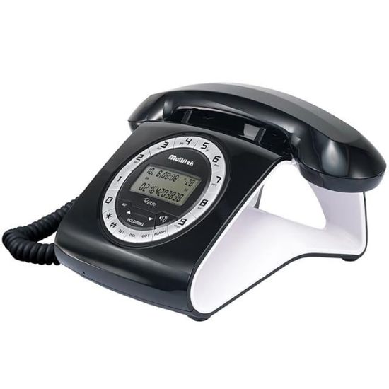 Multitek Retro CID 12 Haneli Lcd Ekran Siyah-Kırmızı Masaüstü Telefon resmi