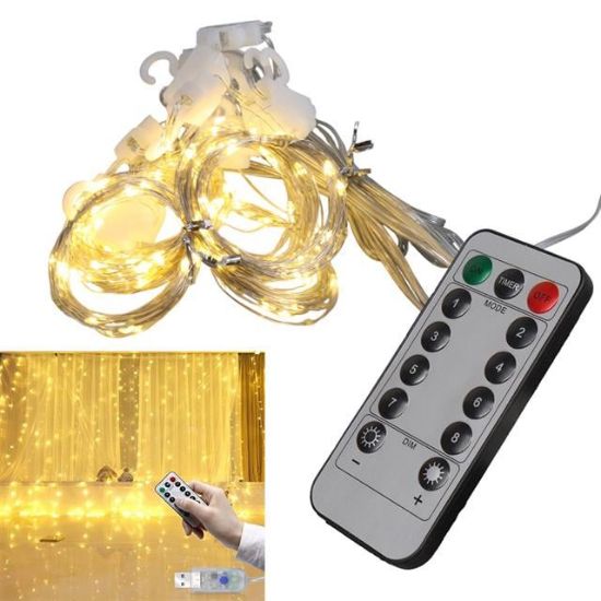 Winnboss EKL-11 300 Günışığı Ledli Peri Motifli 3X3 Perde Dekoratif Aydınlatma 8 Modlu USB 5VDC Kumandalı resmi