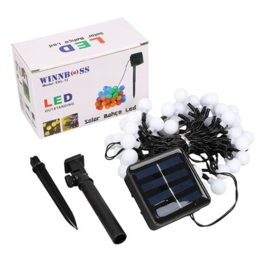 Winnboss EKL-12 7 Metre 50 Top Ledli Renkli 8 Modlu Solar Panelli Dış Mekan Aydınlatma Led 5 Watt resmi