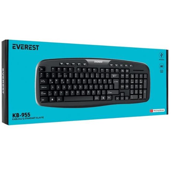 Everest KB-955 Siyah Usb Multimedia Kablolu Q Standart Klavye resmi