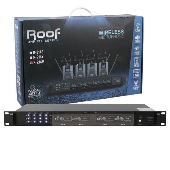 Roof R-214 Uhf 4'lü Kablosuz Mikrofon Receiver resmi