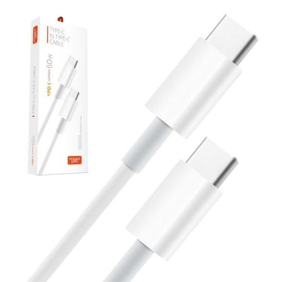 Powerway PD60 TYPE-C TO TYPE-C 60W 1 Metre Hızlı Şarj ve Data Kablosu resmi