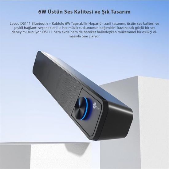 Lenovo Lecoo DS111 6W Kablolu Bluetooth Stereo TV Monitör Soundbar Hoparlör resmi
