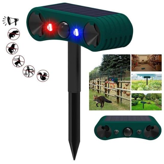 PowerMaster PM-26951 Ultrasonic Sesli Hayvan Kovucu Alarm Cihazı Solar Panelli 1200mAh resmi