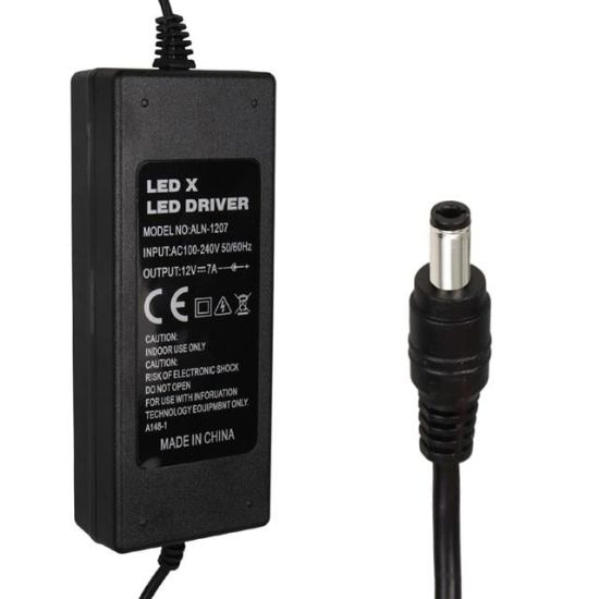 Ledx ALN-1207 12 Volt - 7 Amper 5.5*2.5 Mm Uç Plastik Kasa Masaüstü Adaptör resmi
