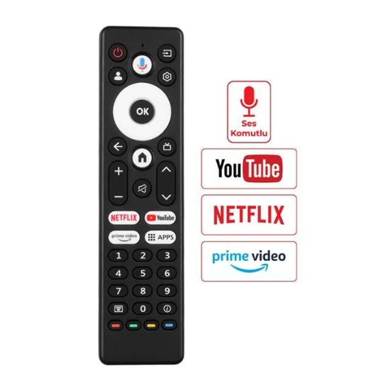 Arçelik A65 E 795 B - Beko B43 D 697 B - Grundig 55 GKU 700 Netflix-Youtube-Prime-APPS Ses Komutlu Lcd Led Tv Kumanda resmi