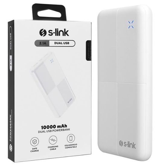 S-Link IP-G12N 10.000mAh MicroUSB + TYPE-C Beyaz Taşınabilir Pil Şarj Cihazı Powerbank resmi