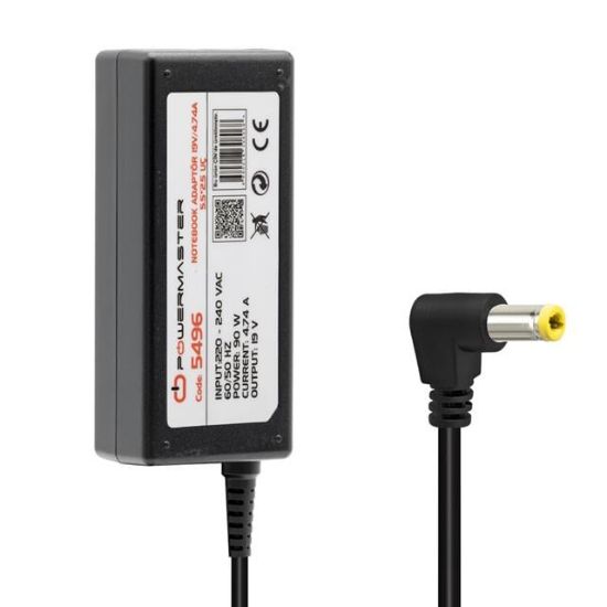 POWERMASTER PM-5496 19 VOLT - 4.74 AMPER 5.5*2.5 UÇLU TOSHIBA HP NOTEBOOK ADAPTÖR resmi