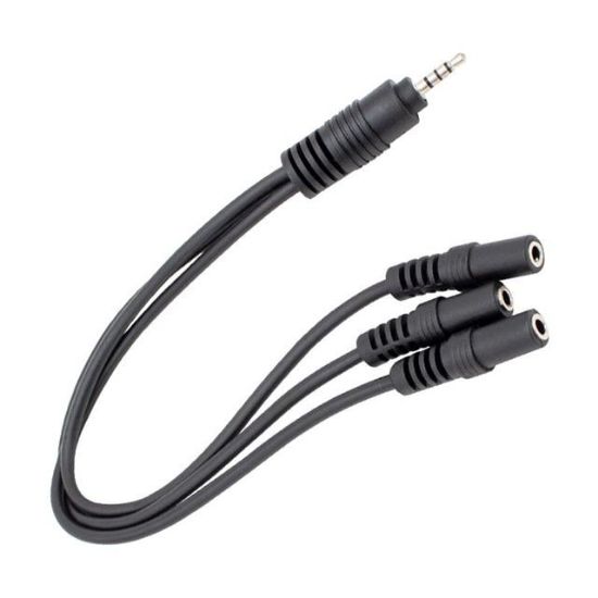 POWERMASTER PM-4871 KULAKLIK MİKROFON ÇOKLAYICI 3 PORT 3.5 MM SPLITTER ÇEVİRİCİ DÖNÜŞTÜRÜCÜ ADAPTÖR resmi