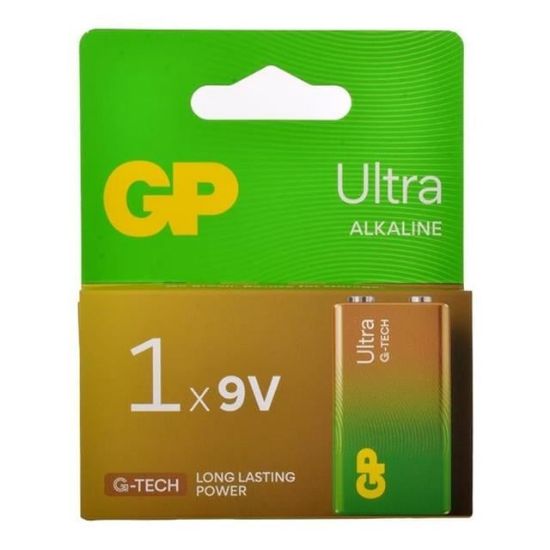GP 1604AU-5TR1 ULTRA ALKALIN 9 VOLT TEKLİ PİL (6LF22/6LR61/6LP3146/MN1604) resmi