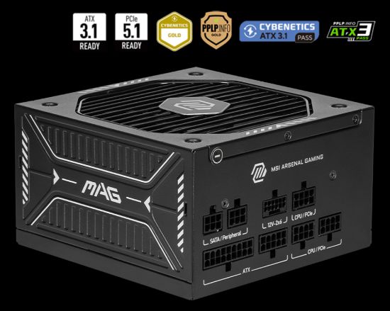MSI MAG A750GLS PCIE5 750W 80+GOLD POWER SUPPLY resmi