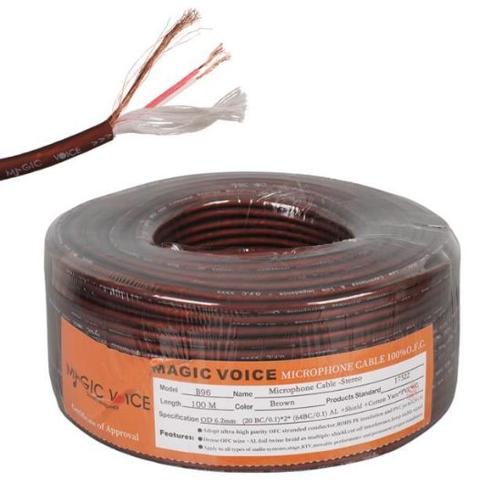 MAGICVOICE MİKROFON KABLOSU STEREO 1.KALİTE 100 METRE ORANJ resmi