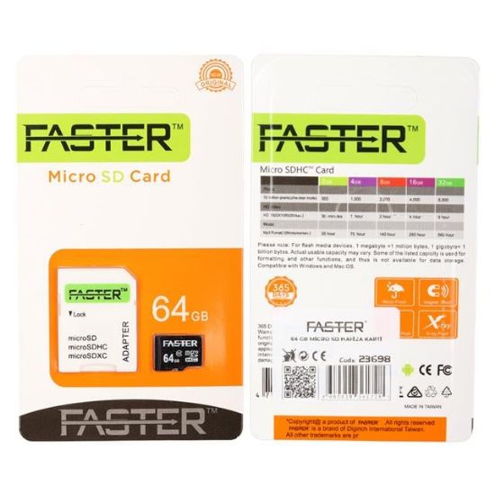 FASTER 64 GB MICRO SD HAFIZA KARTI resmi