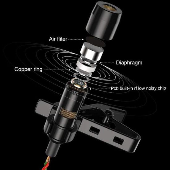 Haiki HK-301 3.5Mm Jack Girişli Kablolu Youtuber Yaka Mikrofon resmi