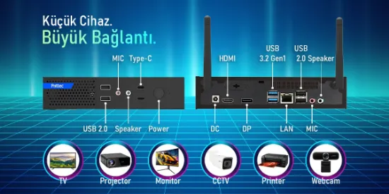 PRITTEC OX1 Q7-TH610L MINI PC I5-12400 / 8GB / 512 Nvme M2 / Free Dos resmi