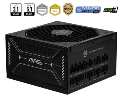 MSI MAG A850GLS PCIE5 850W 80+ GOLD FULL MODÜLER resmi