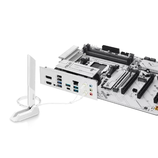 ASUS B850 MAX GAMING WIFI 7 AMD AM5 DDR5 ANAKART BEYAZ resmi