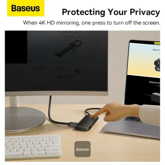 BASEUS LITE 6 IN1 TYPE-C HUB - SIYAH resmi