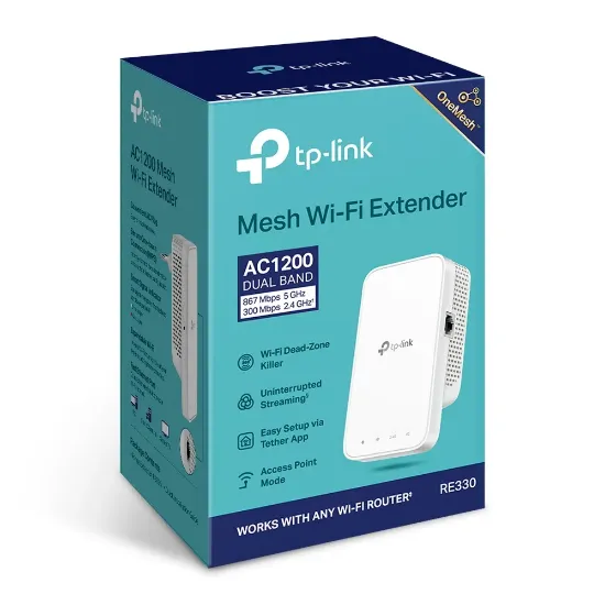 TP-LINK RE330 AC1200 DUAL BAND PRIZ TIPI MESH WI-FI EXTENDER resmi
