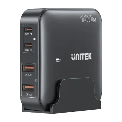 UNITEK 100W MASAÜSTÜ GAN ŞARJ İSTASYONU SİYAH (P1229ABK) resmi