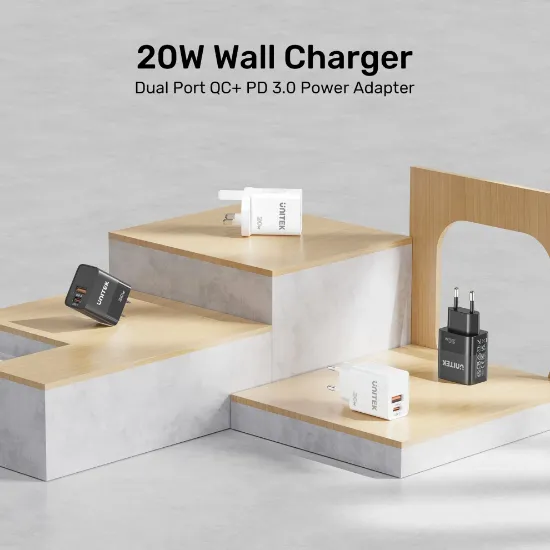 UNITEK 20W HIZLI ŞARJ ADAPTÖRÜ 1*USB-C (P1124ABK-EU) resmi