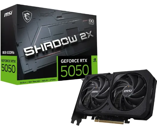 MSI GEFORCE RTX 5050 8G SHADOW 2X OC 8GB GDDR6 128B DX12 PCIE 5.0 X16 (3XDP 1XHDMI) resmi