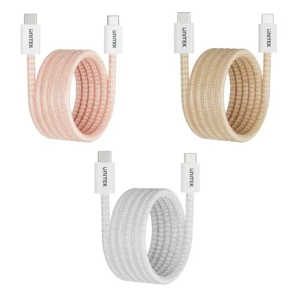 UNITEK TYPE-C MANYETİK HIZLI ŞARJ KABLOSU PEMBE (C14141APK01-1M) resmi