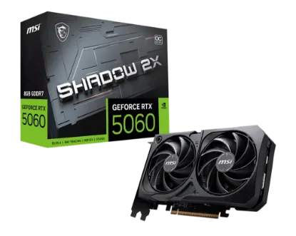 MSI VGA GEFORCE RTX 5060 TI 8G SHADOW 2X OC PLUS RTX5060 TI 8GB GDDR7 128B DX12 PCIE 5.0 X16 (3XDP 1XHDMI) resmi