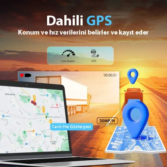 REXING R316 4K GPS WI-FI ARAC KAMERASI + 64GB SD resmi