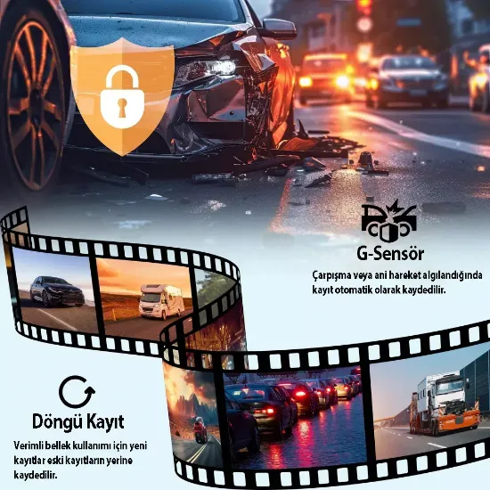 REXING R316 4K GPS WI-FI ARAC KAMERASI + 64GB SD resmi