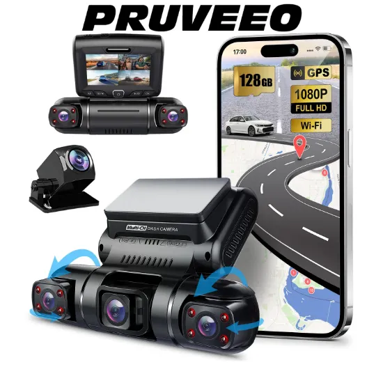 PRUVEEO D90-4CH FHD WI-FI GPS + 128GB SD KART KAME resmi