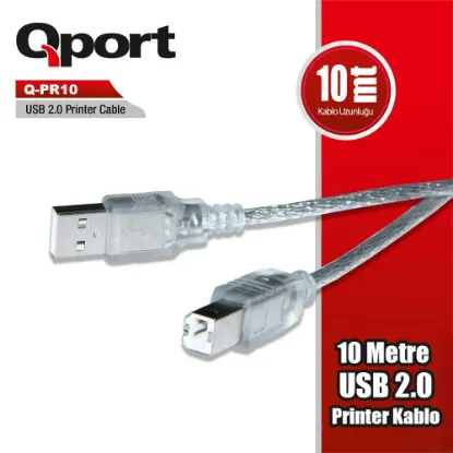 QPORT Q-PR10 USB 2.0  10 METRE PRINTER KABLOSU resmi